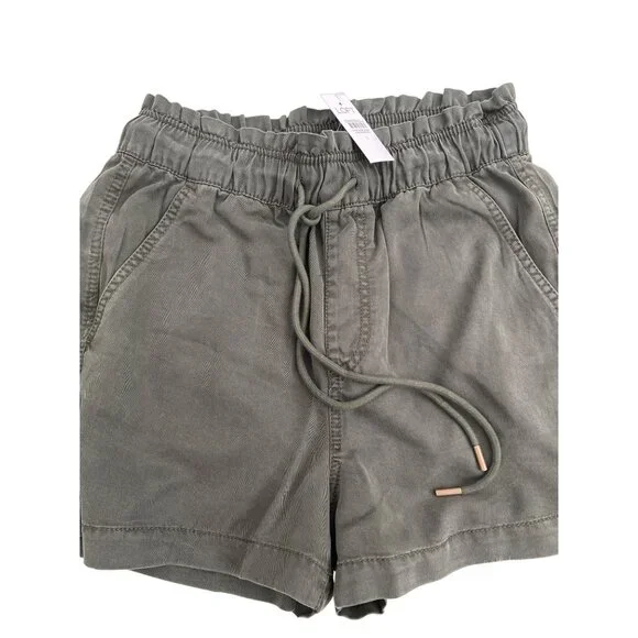 Loft Relaxed Dark Caper Lyocell Shorts - Picture 4 of 4